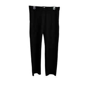 Betabrand Classic Straight Fit Dress Pants Yoga Pants Black Size Large W0076-BK